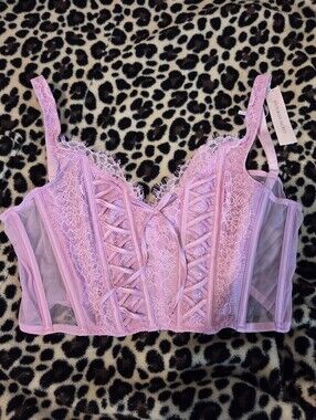 Victoria's Secret Dream Angels Pink Lace Corset Bra